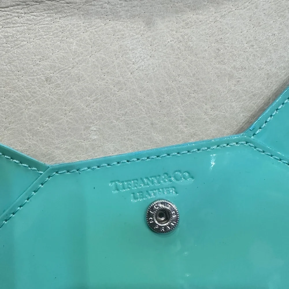Tiffany & Co Tiffany Blue Patent Leather Envelope Clutch Wallet Accessory